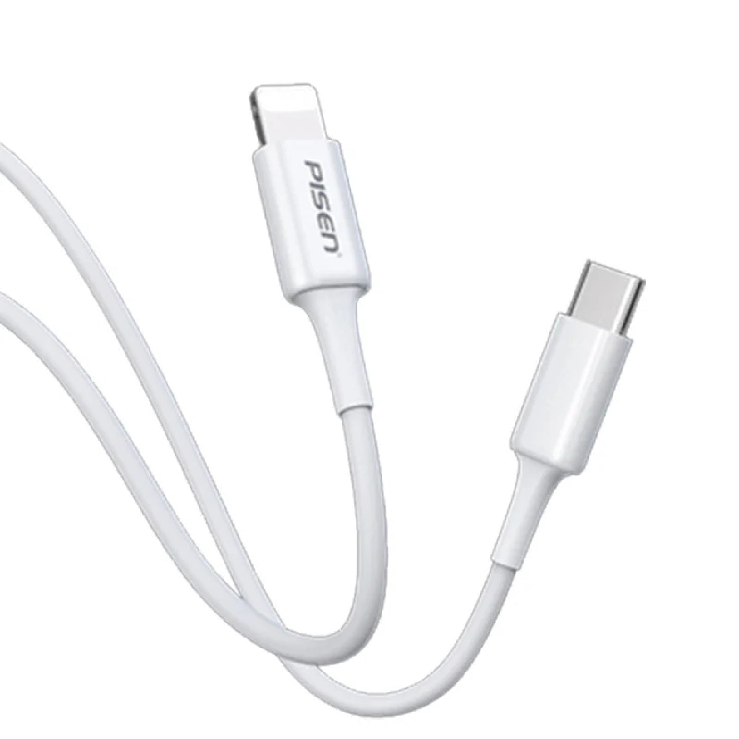 Pisen Lightning to USB-C Cable (1M) White - Support Safe Charge 2.4A, Stretch-Resistant, Reinforced, Durable, Apple iPhone/iPad/MacBook Pisen Lightning to USB-C Cable (1M) White - Support Safe Charge 2.4A, Stretch-Resistant, Reinforced, Durable, Apple iPhone/iPad/MacBook